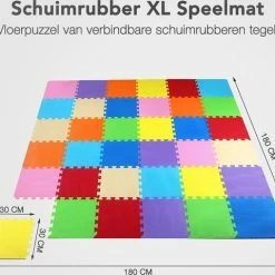 LifeGoods Speelmat XL - Multicolor - 36-delig Puzzel - 180x180 Cm -Exporteren speelkleden winkel 550x480