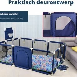 Thuys Grondbox – Babypark - Goaltjes – Playpen - Basketbalnet – Donkerblauw -Exporteren speelkleden winkel 550x480 4