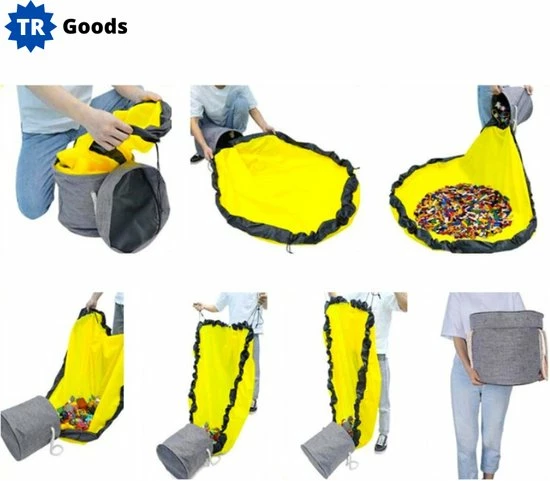 T.R.Goods T.R. Goods - 2-in-1 Speelkleed Met Opbergmand - Geel / Grijs - 135cm - Multifunctioneel Opbergkleed - Speelgoed Organizer - Speelmat Voor Kinderen 9 T.R.Goods T.R. Goods - 2-in-1 Speelkleed Met Opbergmand - Geel / Grijs - 135cm - Multifunctioneel Opbergkleed - Speelgoed Organizer - Speelmat Voor Kinderen - Afbeelding 7
