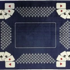 Merkloos Ikado Kaartmat Blauw, Viscose - 58 X 70 Cm