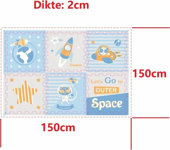 Beyo-living Speelkleed - Speelmat - Puzzelmat - Grondmat - Babykleed - Babymat - 150 X 150 Cm 10 Beyo-living Speelkleed - Speelmat - Puzzelmat - Grondmat - Babykleed - Babymat - 150 X 150 Cm - Afbeelding 8