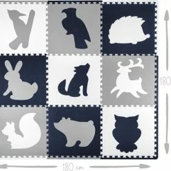 Hakuna Matte - Speelkleed - XXL Speelmat Foam - Dieren - Grijs - Wit - Blauw - Yogamat - Speelkleed Baby - Fitnessmat - Yoga -Exporteren speelkleden winkel 550x488 3