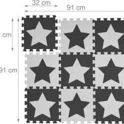 Relaxdays Speelmat Foam Sterren - Puzzelmat - Kinderen - Speelkleed - Vloermat Eva Schuim - Wit-grijs -Exporteren speelkleden winkel 550x496 4
