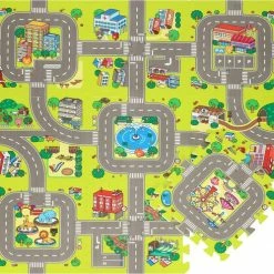 Springos Speelmat | Speelmat Foam | Puzzelmat | Verkeersmat | 9 Puzzelstukken -Exporteren speelkleden winkel 550x498 3