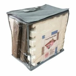 Merkloos Foam Puzzel Speelmat - 20 Speelmatten - Opbergtas - Afwerkranden - Grijs - Wit - Puzzelmat 152x122x1cm -Exporteren speelkleden winkel 550x498 5