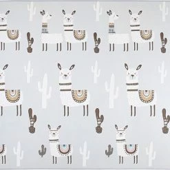 Merkloos Dubbelzijdige Speelmat Alpaca En Auto 200 X 180 Cm