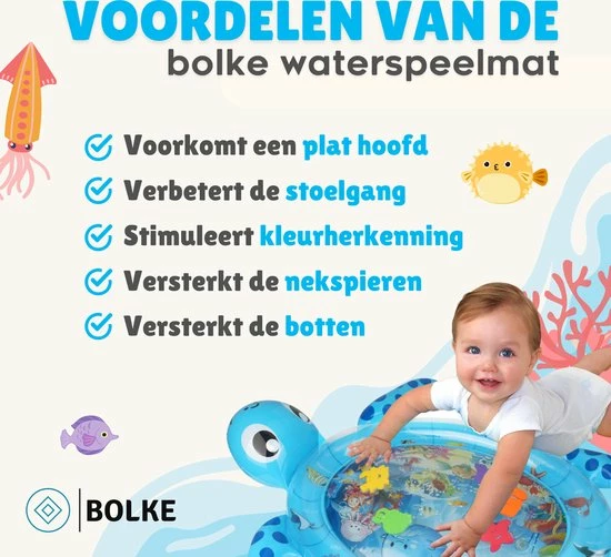 Bolke® - Waterspeelmat - Watermat Voor Baby's - Babyshower Cadeau – Kraamcadeau – Speelgoed – Speelkleed Baby - Opblaasbare Watermat 7 Bolke® - Waterspeelmat - Watermat Voor Baby's - Babyshower Cadeau – Kraamcadeau – Speelgoed – Speelkleed Baby - Opblaasbare Watermat - Afbeelding 5