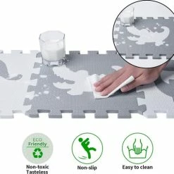 Koopcity Puzzelmat Grijs/Crème Wit | Met Dierentegels - Dikke Tegels -Exporteren speelkleden winkel 550x505