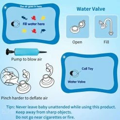 Merkloos AIR - PRO Waterspeelmat - Opblaasbaar - Hemelsblauw - Watermat Baby -Exporteren speelkleden winkel 550x515 1