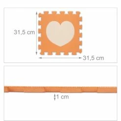 Relaxdays Speelmat Foam - Hart - Zachte Puzzelmat - Speeltegels Kinderkamer - Kinderen - Oranje-geel -Exporteren speelkleden winkel 550x518 10