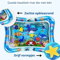 Merkloos Baby Waterspeelmat - Opblaasbare Watermat - Speelmat Kraamcadeau - Speelkleed Baby - Speelgoed -Exporteren speelkleden winkel 550x518 2