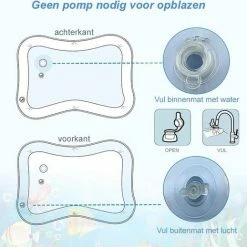 STEDDY Babygym - Speelmat Baby - Waterspeelmat - Tummy Time - Baby Watermat - Waterpret - Baby Kadootje - Peuter Ontwikkeling - Inclusief Slabbertje -Exporteren speelkleden winkel 550x518 6