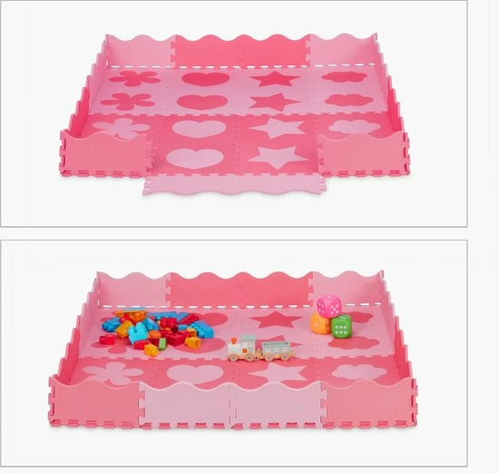 Relaxdays 52-delige Speelmat Foam - Puzzelmat - Vloerpuzzel - Speeltegels Kinderen - Zacht - Roze 12 Relaxdays 52-delige Speelmat Foam - Puzzelmat - Vloerpuzzel - Speeltegels Kinderen - Zacht - Roze - Afbeelding 10