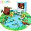 Louas Loua's Jungle Baby Speelmat Met 8 Knuffeldieren - Baby Speelkleed - Babygym - Baby Speelkleed Gym - Speelkleed Met Boog
