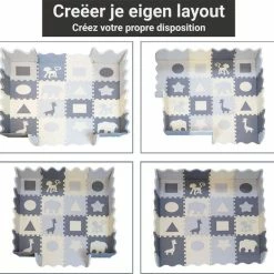 GIZMO Speelmat XL Voor Baby/Peuters - EVA Foam Puzzelmat / Speelkleed Met Opstaande Rand - 150x150x1.5 Cm -Exporteren speelkleden winkel 550x524