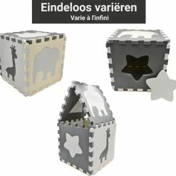GIZMO Speelmat XL Voor Baby/Peuters - Vormen - EVA Foam Puzzelmat / Speelkleed Met Opstaande Rand - 150x150x1.5 Cm -Exporteren speelkleden winkel 550x527 6