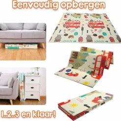 Allerion® Allerion Foam Speelmat Set Londen En Dieren – Opvouwbaar – Dubbelzijdig - 200cm X 150cm – Inclusief Opbergtas -Exporteren speelkleden winkel 550x528 1
