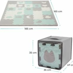 Kinderkraft Luno Shapes - Speelkleed Puzzelmat - Mint -Exporteren speelkleden winkel 550x528 10