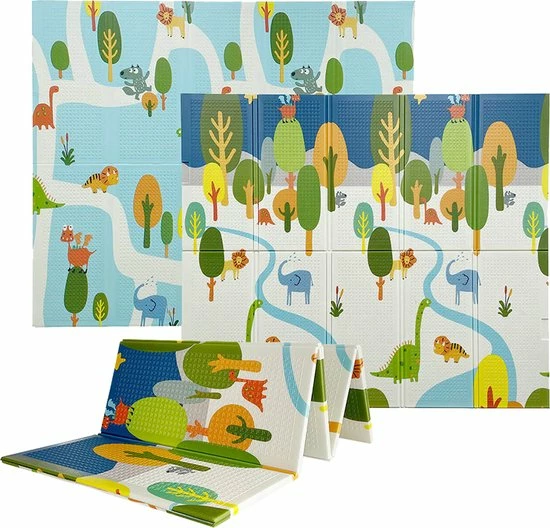 Ladanas® – OPVOUWBARE Baby Speelmat - DUBBELZIJDIG Speelkleed Incl. Opbergtas - EXTRA DIK - 180x200x1,5cm - Foam Mat - Dino 3 Ladanas® – OPVOUWBARE Baby Speelmat - DUBBELZIJDIG Speelkleed Incl. Opbergtas - EXTRA DIK - 180x200x1,5cm - Foam Mat - Dino