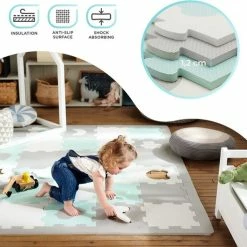 Kinderkraft Luno Shapes - Speelkleed Puzzelmat - Mint -Exporteren speelkleden winkel 550x528 9