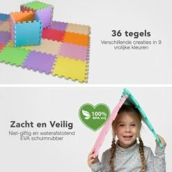LifeGoods Speelmat XL - Multicolor - 36-delig Puzzel - 180x180 Cm -Exporteren speelkleden winkel 550x530 1