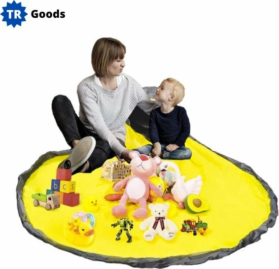 T.R.Goods T.R. Goods - 2-in-1 Speelkleed Met Opbergmand - Geel / Grijs - 135cm - Multifunctioneel Opbergkleed - Speelgoed Organizer - Speelmat Voor Kinderen 5 T.R.Goods T.R. Goods - 2-in-1 Speelkleed Met Opbergmand - Geel / Grijs - 135cm - Multifunctioneel Opbergkleed - Speelgoed Organizer - Speelmat Voor Kinderen - Afbeelding 3