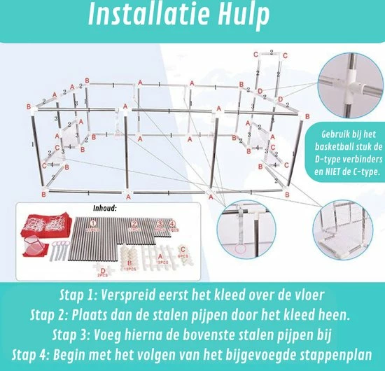 Thuys Grondbox - Speelkleed Baby & Peuter - Met Basket & Voetbalgoal - 188x124x66 Rood 9 Thuys Grondbox - Speelkleed Baby & Peuter - Met Basket & Voetbalgoal - 188x124x66 Rood - Afbeelding 7