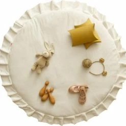 Wigiwama Speelmat / Speelkleed Kinderkamer Velvet Wit - Vloerkleed 120 Cm Doorsnede