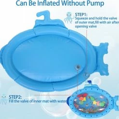 Jeteven Baby Water Speelkleden - Water Speelmat - Watermat Voor Baby's -BPA-vrij - Opblaasbaar Waterspeelgoed - Babygym Speelmat - Voor Baby Sensorische Ontwikkeling - Blauw -Exporteren speelkleden winkel 550x532 7