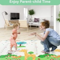 FOXSPORT Speelmat Baby Kinderen - Antislip En Waterafstotend - Kruipmat - Dubbelzijdig Speelkleed - XL - Opvouwbaar - 1,5CM Dik - Foam - Panda & Hertje - 180 X 200 CM - Inclusief Opbergtas - Kampeermat -Exporteren speelkleden winkel 550x534 2