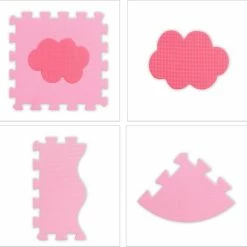 Relaxdays 34-delige Speelmat Met Rand - Puzzelmat Kinderkamer - Speeltegels - Vloerpuzzel - Roze -Exporteren speelkleden winkel 550x536 3