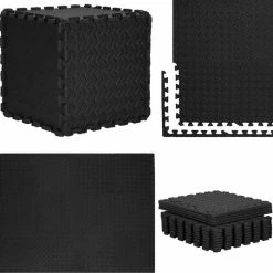 Merkloos Springos Speelmat | Speelmat Foam | Puzzelmat | 12 Puzzelstukken | 90 X 118 Cm | Zwart -Exporteren speelkleden winkel 550x536 4