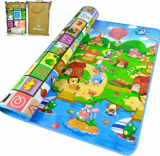 Maboshi Spel Mat - 180x200cm - In Vrolijke Kleuren - Dubbelzijdig Speelbaar - Babywandelpad Kruippad - Geschikt Voor Kinderen's Kruipdeken - Yoga Mat - Picknickdeken En Sportmat-beschermen Tegen Vocht-Cadeautjes Voor Kinderen 3 Maboshi Spel Mat - 180x200cm - In Vrolijke Kleuren - Dubbelzijdig Speelbaar - Babywandelpad Kruippad - Geschikt Voor Kinderen's Kruipdeken - Yoga Mat - Picknickdeken En Sportmat-beschermen Tegen Vocht-Cadeautjes Voor Kinderen