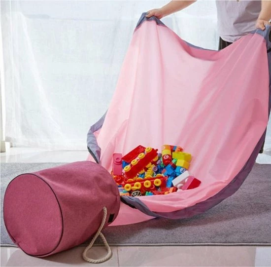 Merkloos TDR - 2 In 1 Speelkleed Opbergmand - Stevige Stof - Diameter Kleed 1,5 Meter - Roze 3 Merkloos TDR - 2 In 1 Speelkleed Opbergmand - Stevige Stof - Diameter Kleed 1,5 Meter - Roze