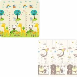 Little Ivy Speelmat - Baby & Kinderen - Dubbelzijdig - Speelkleed XL - Opvouwbaar - Foam - Antislip - Giraffe & Dieren - 150 X 200 CM - 1,5 CM Extra Dik