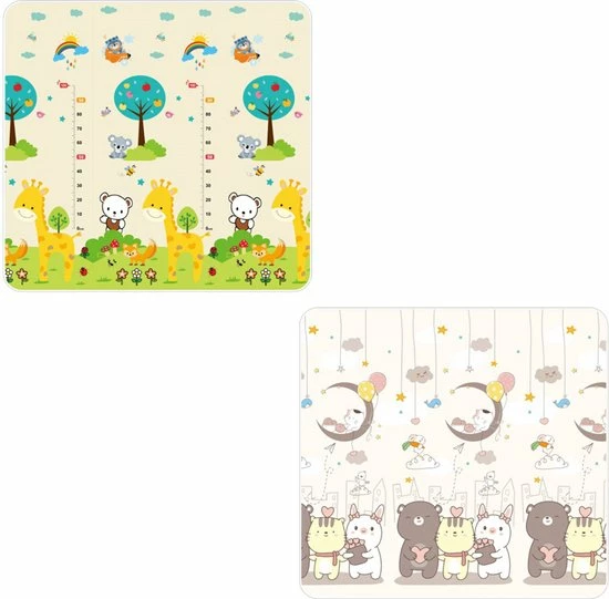 Little Ivy Speelmat - Baby & Kinderen - Dubbelzijdig - Speelkleed XL - Opvouwbaar - Foam - Antislip - Giraffe & Dieren - 150 X 200 CM - 1,5 CM Extra Dik 3 Little Ivy Speelmat - Baby & Kinderen - Dubbelzijdig - Speelkleed XL - Opvouwbaar - Foam - Antislip - Giraffe & Dieren - 150 X 200 CM - 1,5 CM Extra Dik