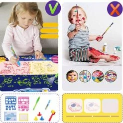 Buxibo - Magische Doodle Mat Tekenmat/Kinder Speelmat Space Met Vormpjes En Cijfers - Foam - Kruipmat - Speelkleed Ruimte - Vloermat - Baby/Peuter & Kind -Exporteren speelkleden winkel 550x541 5