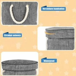 Reayou - Opbergkleed - Speelgoed Organizer - Speelmat Voor Kinderen - Lego Opbergzak - 2-in-1 Speelkleed En Opbergzak - Opbergmand - Blauw + Geel -Exporteren speelkleden winkel 550x541 6