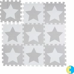 Relaxdays Speelmat Foam Sterren - Puzzelmat - Kinderen - Speelkleed - Vloermat Eva Schuim - Wit-grijs -Exporteren speelkleden winkel 550x542 15