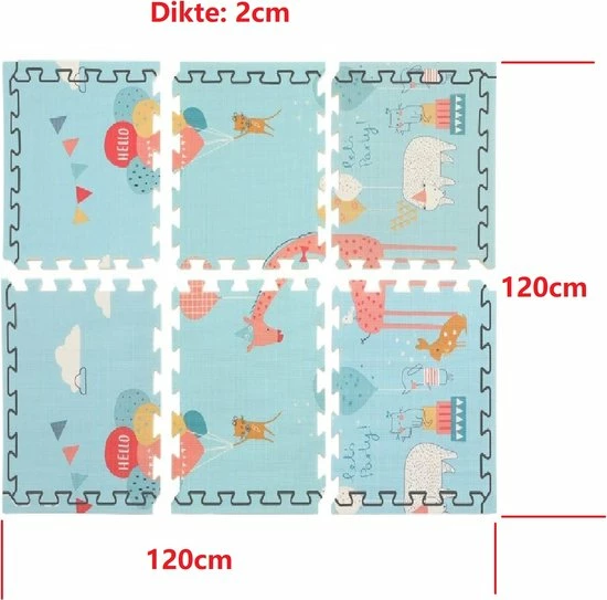 Beyo-living Speelkleden - Speelbox Met - Grondbox- Kruipbox Maat- Kinderbox Mat -Kinder Speelmat - Educatief Speel Kleed -Puzzelmat -Educatief Speel Kleed Voor Baby/Peuters/Kinderen Vanaf 0 Jaar - 120x120 Cm 6 Beyo-living Speelkleden - Speelbox Met - Grondbox- Kruipbox Maat- Kinderbox Mat -Kinder Speelmat - Educatief Speel Kleed -Puzzelmat -Educatief Speel Kleed Voor Baby/Peuters/Kinderen Vanaf 0 Jaar - 120x120 Cm - Afbeelding 4
