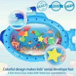 Jeteven Baby Water Speelkleden - Water Speelmat - Watermat Voor Baby's -BPA-vrij - Opblaasbaar Waterspeelgoed - Babygym Speelmat - Voor Baby Sensorische Ontwikkeling - Blauw -Exporteren speelkleden winkel 550x544 13