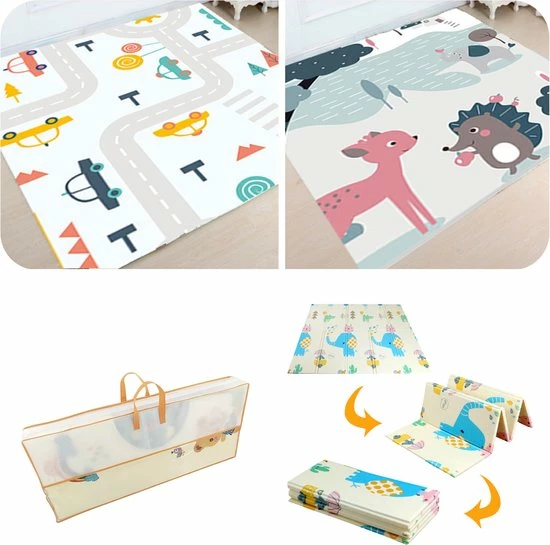 MIRO. MIRO Speelmat Baby Kinderen - Kruipmat - Speelkleed - Dubbelzijdig - XL - Opvouwbaar - Extra Dik - Foam - Verkeer & Dieren - Cijfers & Letters - 180 X 200 CM - Inclusief Opbergtas 3 MIRO. MIRO Speelmat Baby Kinderen - Kruipmat - Speelkleed - Dubbelzijdig - XL - Opvouwbaar - Extra Dik - Foam - Verkeer & Dieren - Cijfers & Letters - 180 X 200 CM - Inclusief Opbergtas