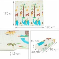 Relaxdays Speelmat Dieren - Kindermat - Opvouwbaar - Schuimstof - Kruipmat - Afwasbaar -Exporteren speelkleden winkel 550x546 22