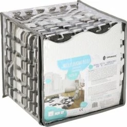Springos Speelmat | Speelmat Foam | Puzzelmat | Figuren | 16 Puzzelstukken | 150 X 150 Cm | Zwart/Wit/Grijs -Exporteren speelkleden winkel 550x547 11