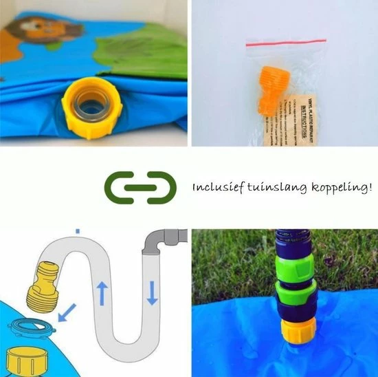 Catshi Outdoor Water Fontein | Speelmat Voor Kinderen | 170 CM | Jungle Dino | Zwembad | Sproeier 4 Catshi Outdoor Water Fontein | Speelmat Voor Kinderen | 170 CM | Jungle Dino | Zwembad | Sproeier - Afbeelding 2