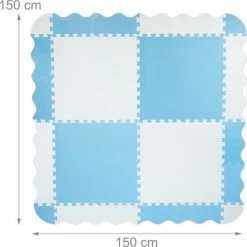 Relaxdays Speelmat Puzzel - Met Rand - Puzzelmat - Foam Speeltegels - Speeltapijt Baby - Blauw -Exporteren speelkleden winkel 550x549 19