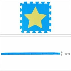 Relaxdays Speelmat Foam Sterren - Puzzelmat - Kinderen - Speelkleed - Vloermat Eva Schuim - Blauw-geel -Exporteren speelkleden winkel 550x549 21