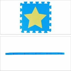 Relaxdays Speelmat Foam Sterren - Puzzelmat - Kinderen - Speelkleed - Vloermat Eva Schuim - Blauw-geel -Exporteren speelkleden winkel 550x549 24