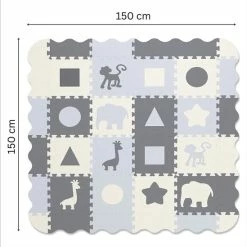 GIZMO Speelmat XL Voor Baby/Peuters - EVA Foam Puzzelmat / Speelkleed Met Opstaande Rand - 150x150x1.5 Cm -Exporteren speelkleden winkel 550x549