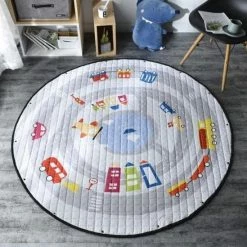 AYME Zacht Speelkleed Baby | Speelkleed Kinderen | Diameter 150cm | AutoKleed | 100% Katoen | Baby- Of Kinderkamer | Auto's